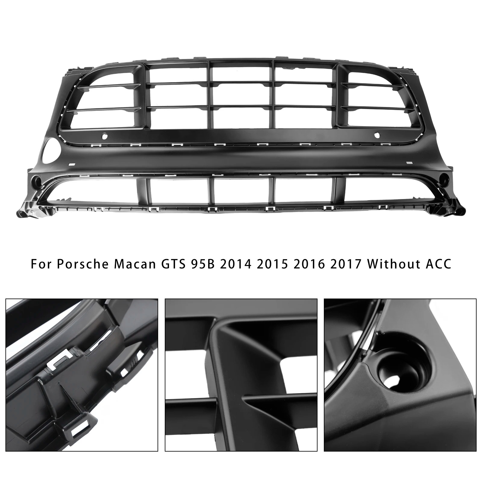 Front Bumper Grill Grille 95B807683-AG-0K1 For  Macan GTS 2014-2017